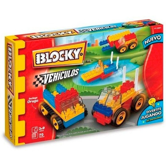 Blocky Vehiculos - 70 Piezas - Bloques Para Armar Rasti