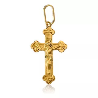 Pingente Cruz C/ Cristo Crucifixo Ouro 18k 750