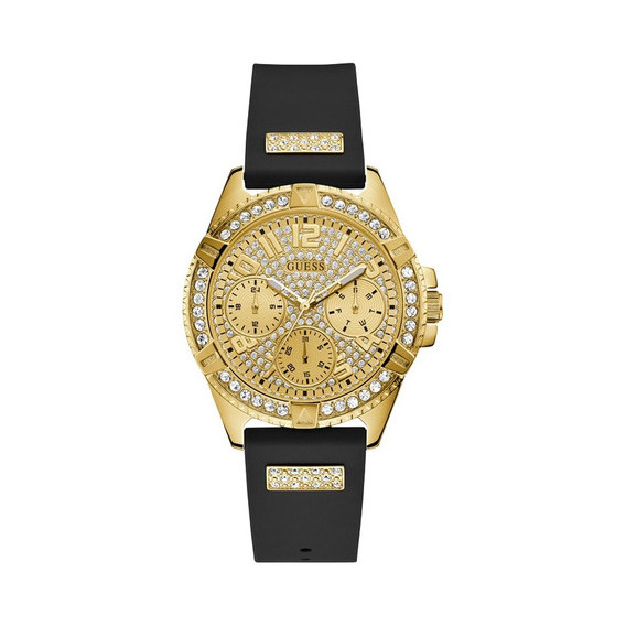 Reloj Para Mujer Guess Lady Frontier Color Negro W1160l1 Color del bisel Dorado Color del fondo Champagne