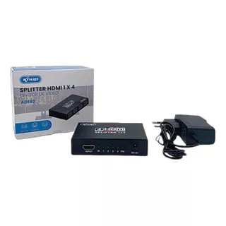 Splitter Distribuidor Cabo Hdmi 1x4 Divisor Full Hd 1.4 3d