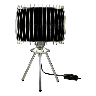 Pack X 2 Velador Tripode Cromo Apto Led Luz Desing Negro