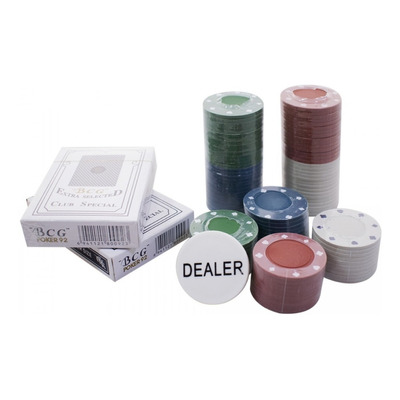 Kit Poker 100 Fichas 2 Decks De Cartas De Papel