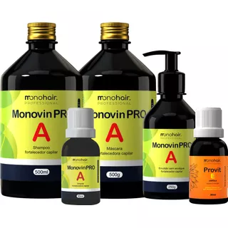 Kit Monovin Pro A Original Crescimento Capilar Acelerado (4 Itens) Autorizado Anvisa + Brinde