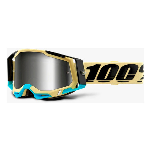 Goggles Motocross Enduro 100% Racecraft 2 Airblast Mica Plat Color de la lente Plateado Color del armazón Nude