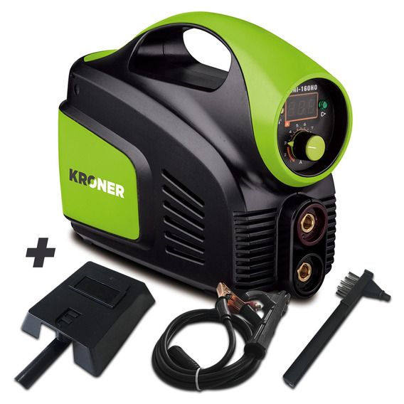 Soldadora Inverter Kroner 180 Amp Premium+mascara+kit+gorro Color Verde Frecuencia 50 / 60 HZ