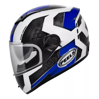 Capacete Para Moto  Integral Peels  Icon  Branco E Azul Dash Tamanho 60 