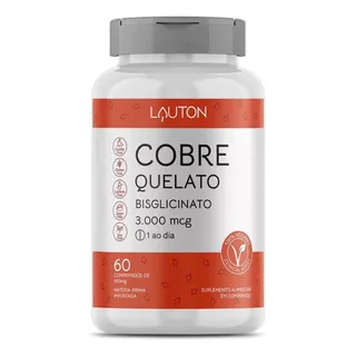 Suplemento Em Comprimidos Lauton Nutrition Cobre Quelato Minerais Em Pote 60 Un