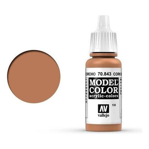 Vallejo Model Color 17ml Pintura Acrílica Color 133 Marrón Corcho 70.843