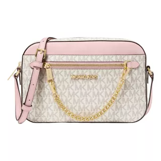 Bolsa Michael Kors Jet Set Large Logo Crossbody Bag Powder Blush