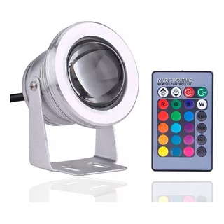 Mini Refletor Holofote Led Rgb Multi Cores 10w Prova D'água Cor Da Carcaça Cinza 12v