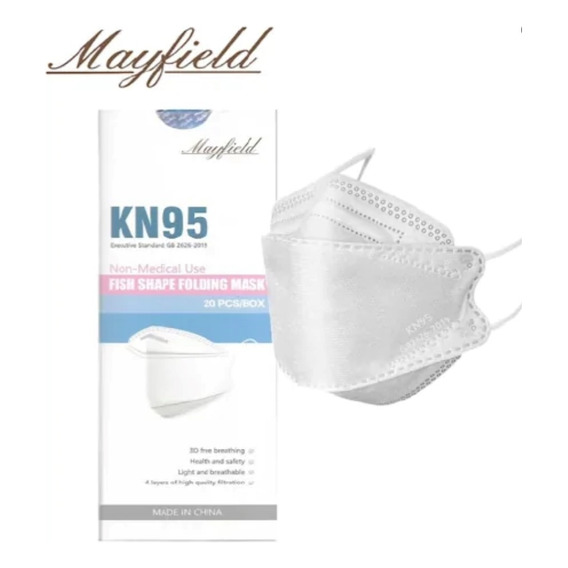 Tapabocas Kf94 Tipo Fish  Mayfield Adultos Originales Blanco