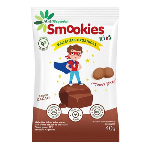 Galletitas Smookies Kids Cacao Y Trigo 40 Gr