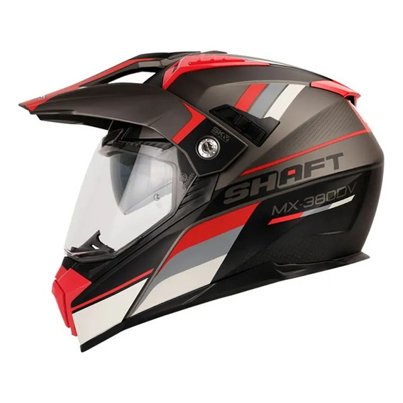 Casco Shaft Mx380 Multiproposito Certificado Doble Visor