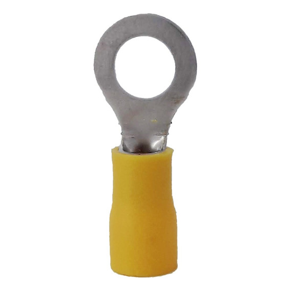 Terminal Anillo Conector Amarillo 6.3mm (12-10awg) 100 Unid