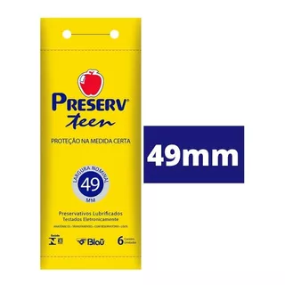 Preservativo Pequeno  Preserv Teen C/ 6 Camisinhas 49mm
