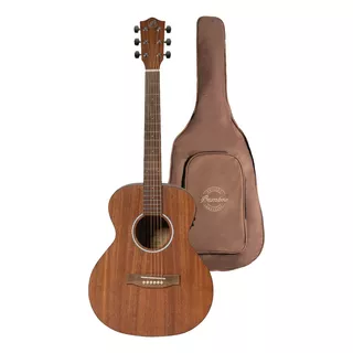 Guitarra Zurda Electroacustica Bamboo Vision Mahogany Funda Color Marrón Claro Material Del Diapasón Nogal Orientación De La Mano Zurdo