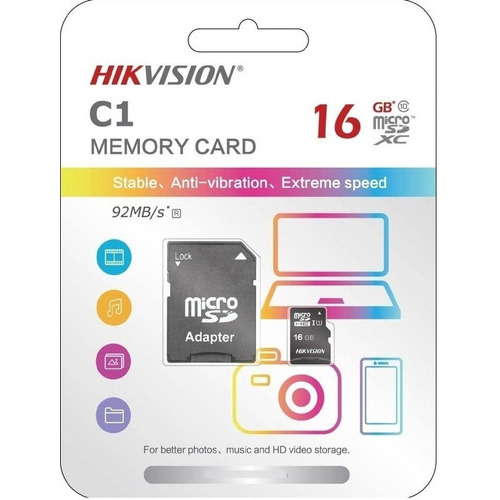 Memoria Micro Sd Hikvision 16gb Clase 10 + Adaptador Sd Css