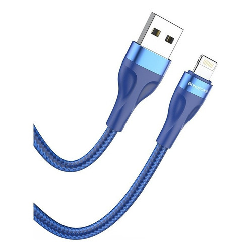 Cable De Carga Datos Usb A Tipo-c 2.4a Nylon Resistente 1 M Color Azul