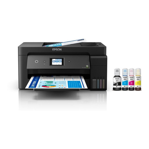 Impresora a color multifunción Epson EcoTank L14150 con wifi negra 220V