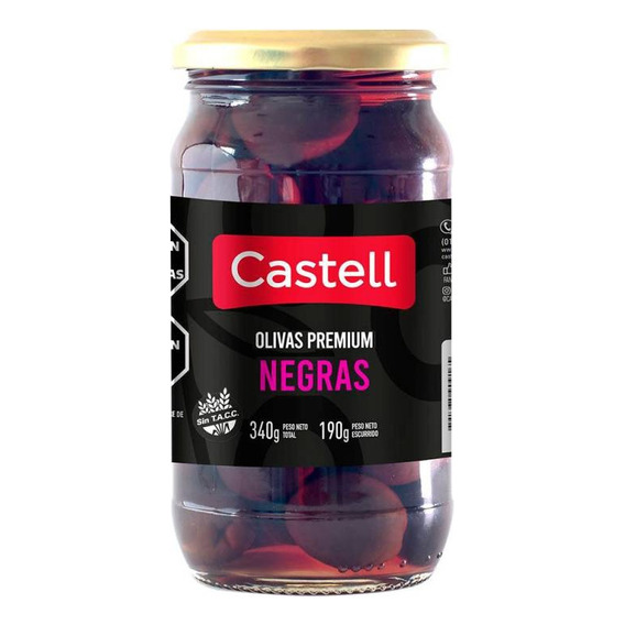 Aceitunas Olivas Negras Premium Castell 340g