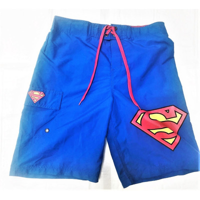 Traje De Baño Bermudas Hombre Superman Azul Talla Small 30  