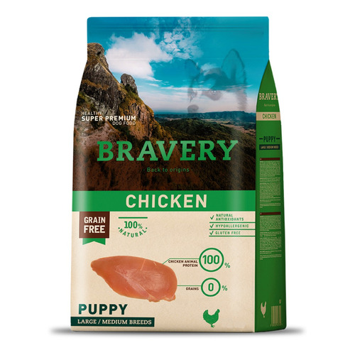 Bravery Chicken Puppy Raza Medianas Y Grandes 4kg