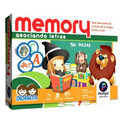 Juego De Mesa Memory Asociando Letras Plastigal 604