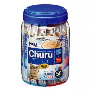 Churu Diet Inaba Para Gatos Sabor Pollo Y Atún Frasco 50 Un