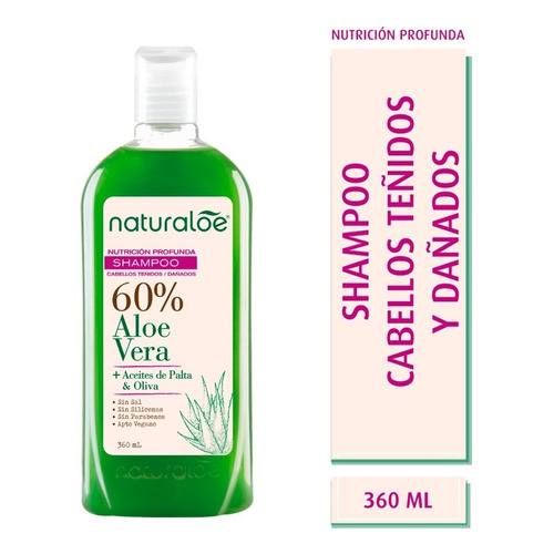 Naturaloe Shampoo Nutricion Profund Pelo Teñido Dañado 360ml