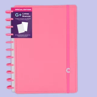 Caderno Inteligente G+ Linhas Brancas Color All Pink