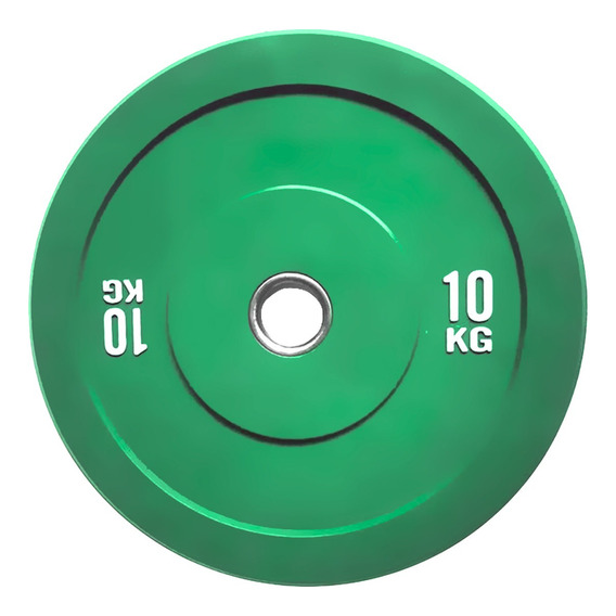 Disco Multi-color Olympic Rubber Plates 10kg Color Verde