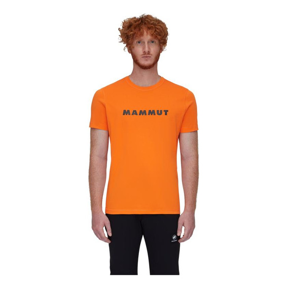 Polera Hombre Mammut Core T-shirt Logo Naranjo