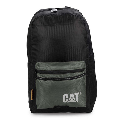 Mochila Caterpillar Cat Impermeable 84313-528 Color Negro Con Verde Diseño de la tela Liso con logo de la marca