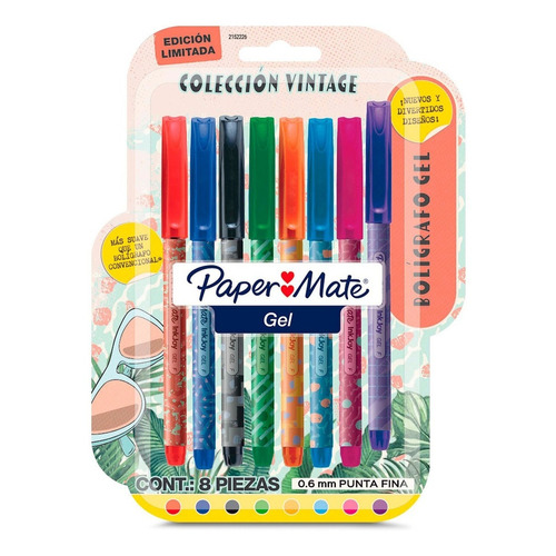 Paper Mate Plumas De Colores C/8 Pzas Vintage