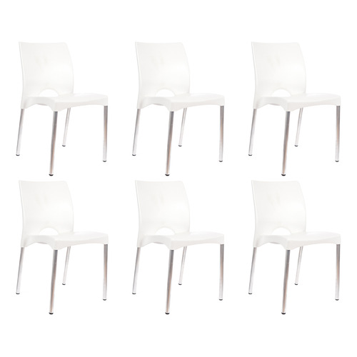 Silla De Comedor Garden Life Boston, Estructura Color Blanco, 6 Unidades