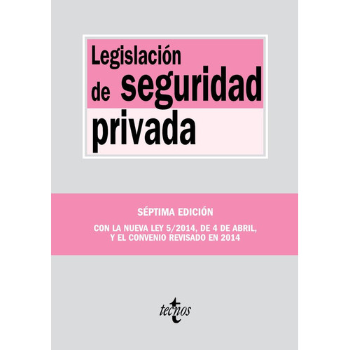 Legislaciãâ³n De Seguridad Privada, De Editorial Tecnos. Editorial Tecnos, Tapa Blanda En Español