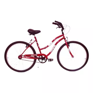 Bicicleta Playera Femenina Kelinbike V26pdf Frenos V-brakes Color Rojo Con Pie De Apoyo  