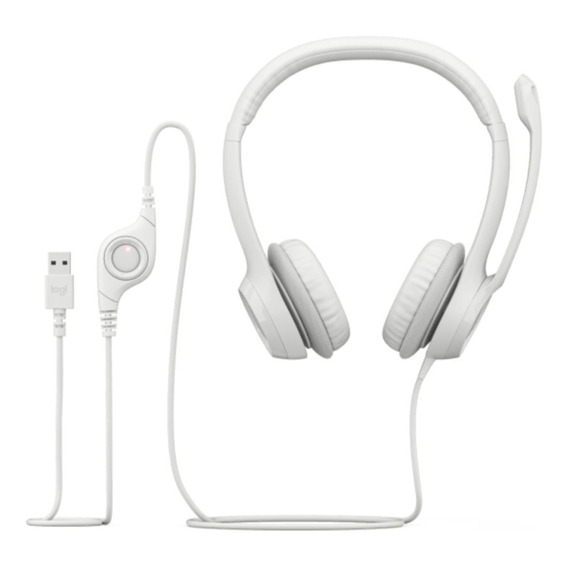 Auriculares Logitech H390 Negro Vincha Usb Pcreg Color Blanco