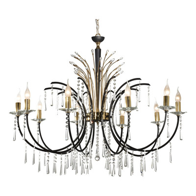 Araña Colgante Reina 10 Luces Columna Cristal Facetado Rd