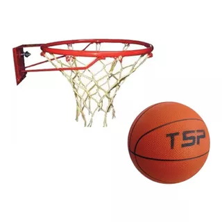 Aro De Basquet Hierro Macizo + Red + Pelota Basket N 5 Tsp