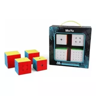 Kit Cubo Mágico Moyu 2x2 + 3x3 + 4x4 + 5x5 Profissional