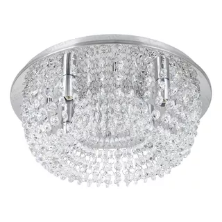 Lustre Cristal Legitimo 30cm Redondo Base Inox Brilhante -g9