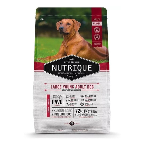 Alimento Nutrique Large Young Adult Dog para perro adulto de raza grande en bolsa de 15 kg
