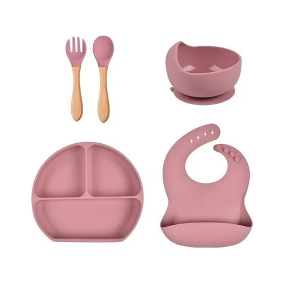 Set Platos Silicona Para Bebe Con Succión Chupa