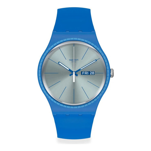Reloj Swatch Hombre Essentials Blue Rails Suon714 Color de la malla Azul Color del bisel Azul Color del fondo Gris