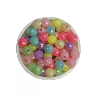 Bola Separador Acrílico 6mm Facetado 60gr Pastel Bisuteria 