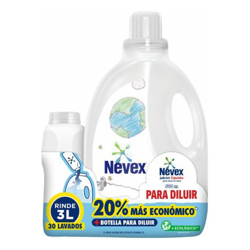 Jabón Liquido Nevex Concentrado Para Diluir 500ml + Botella