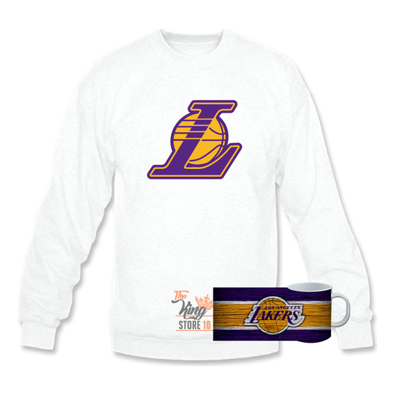 Poleron Polo + Taza, Los Angeles Lakers Logo L, Basketball, Nba / The King Store