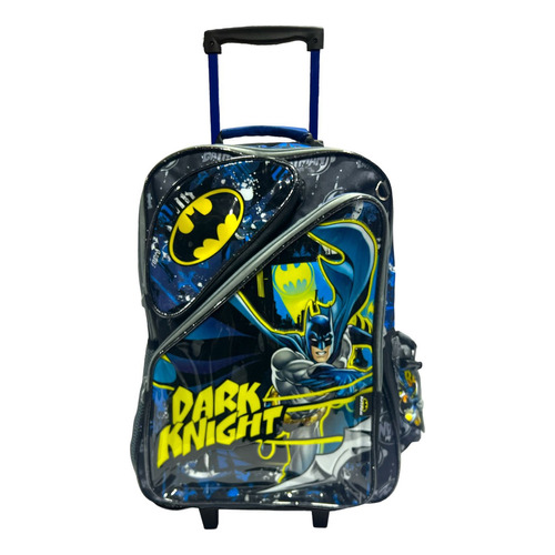 Mochila Carrito Escolar Batman Arkham City Superhéroe Color Batman Con Rueditas Diseño De La Tela Mochila Con Ruedas