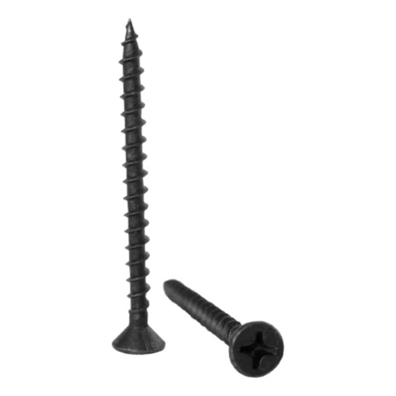 Tornillo Pija Negro Madera Aglomera 8x3 1000 Pza T10-1000